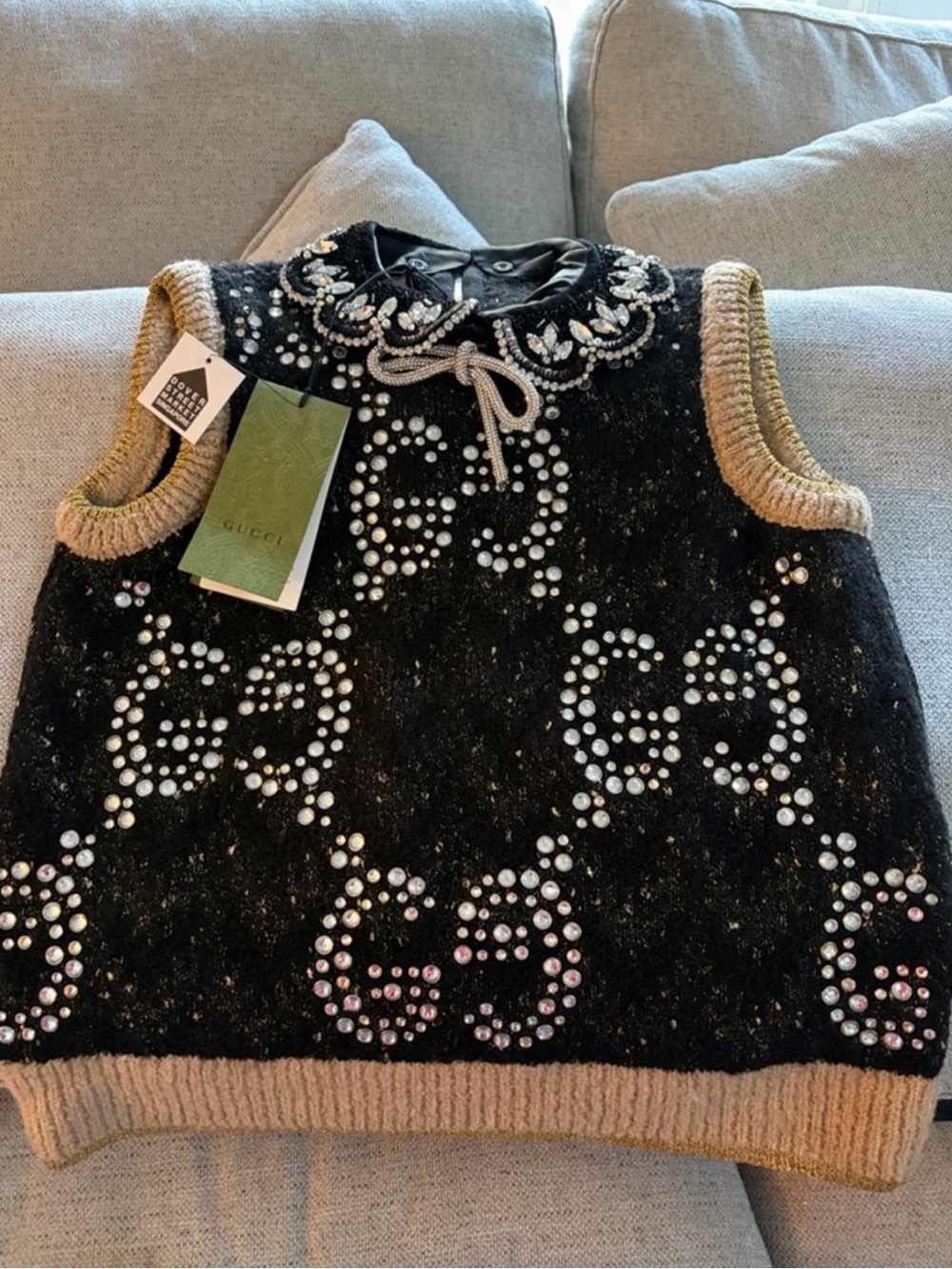 Gucci knit crystal embellished vest